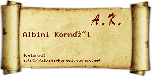 Albini Kornél névjegykártya