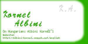 kornel albini business card